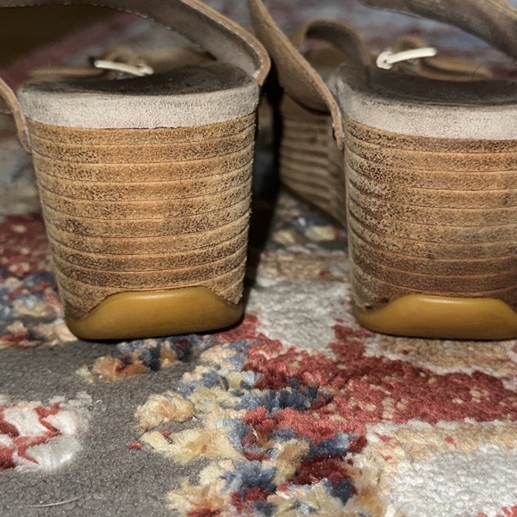 DANSKO Selma Women Leather Sand Wedge Platform 2 Buckled Straps Sandals Size 39 - Picture 4 of 4